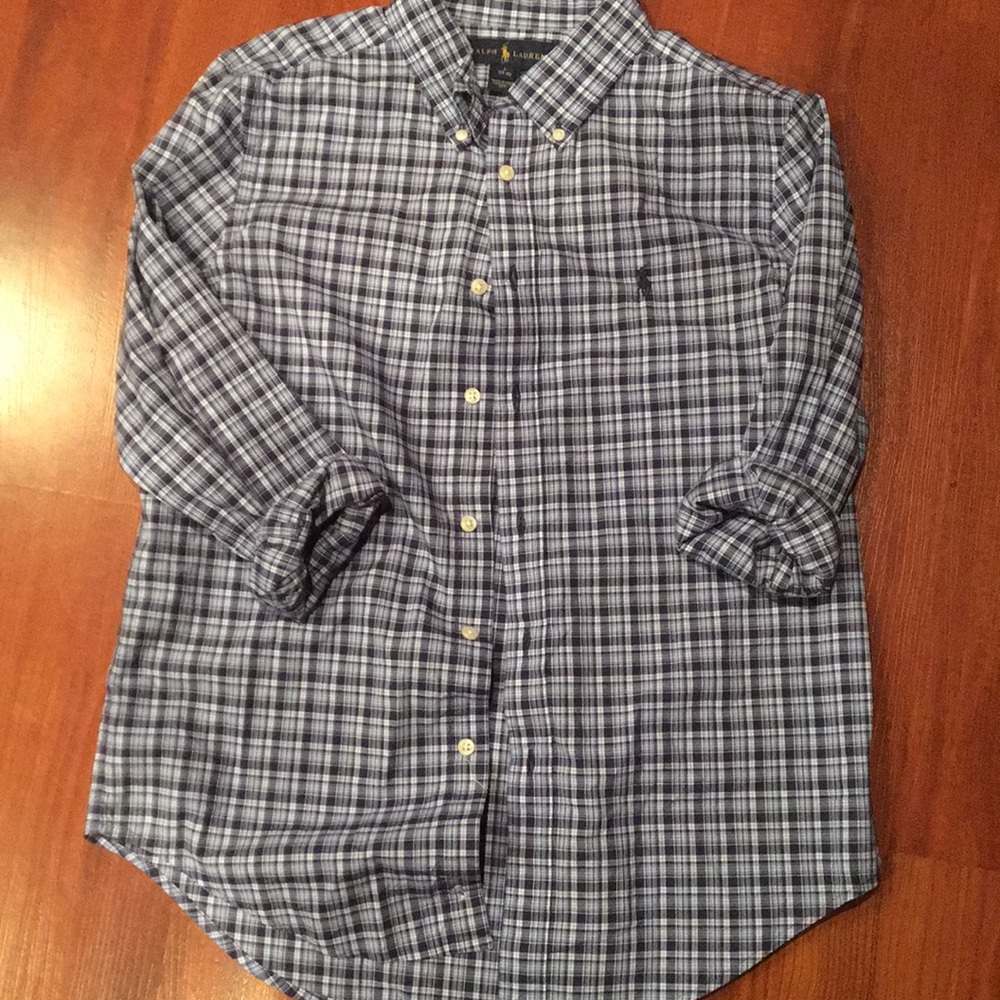 Boys long sleeves blue polo